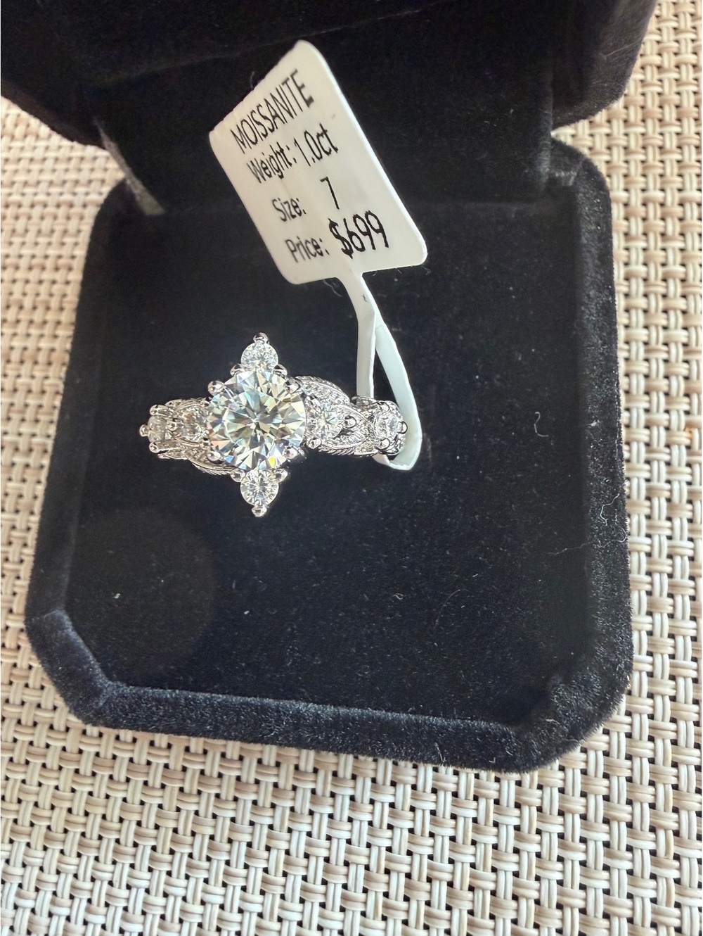 Moissanite butterfly cluster ring 1.0 CT size 8